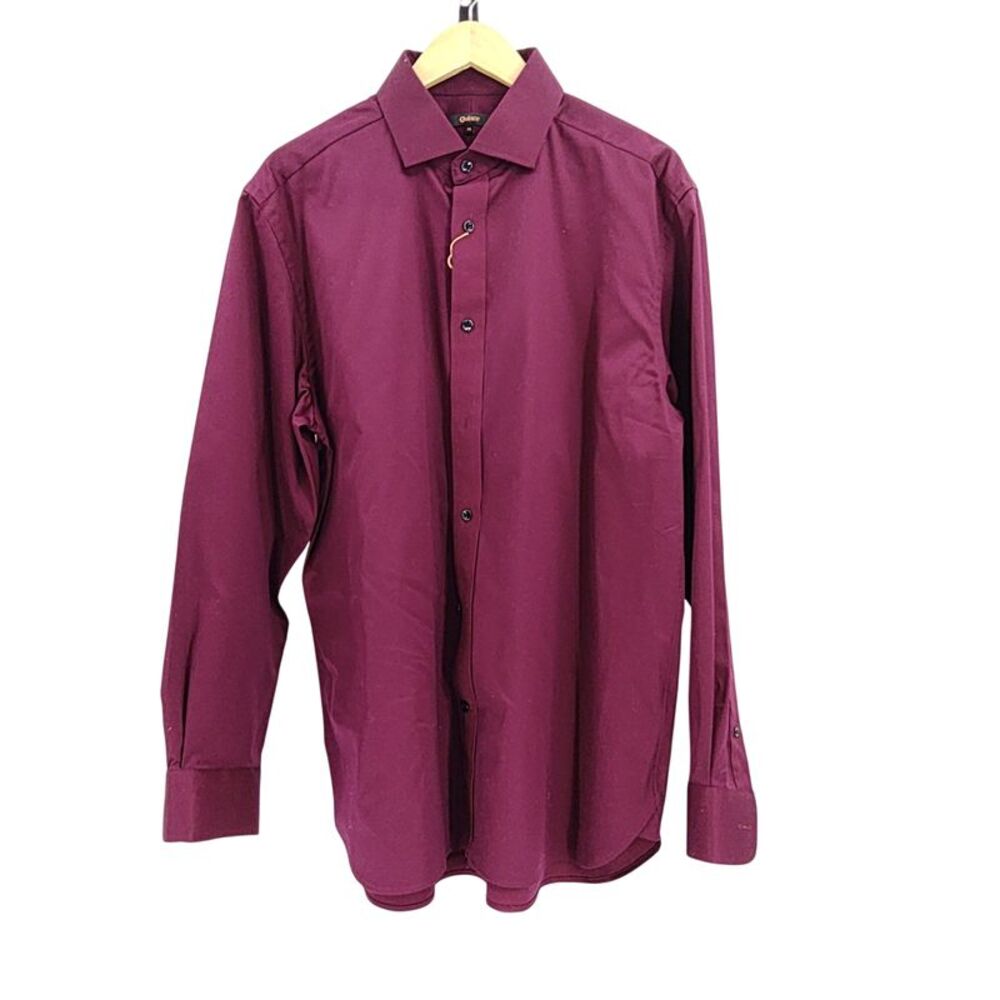 Quince Men Organic Cotton Stretch Twill Dress Shirt Barolo Burgundy XL